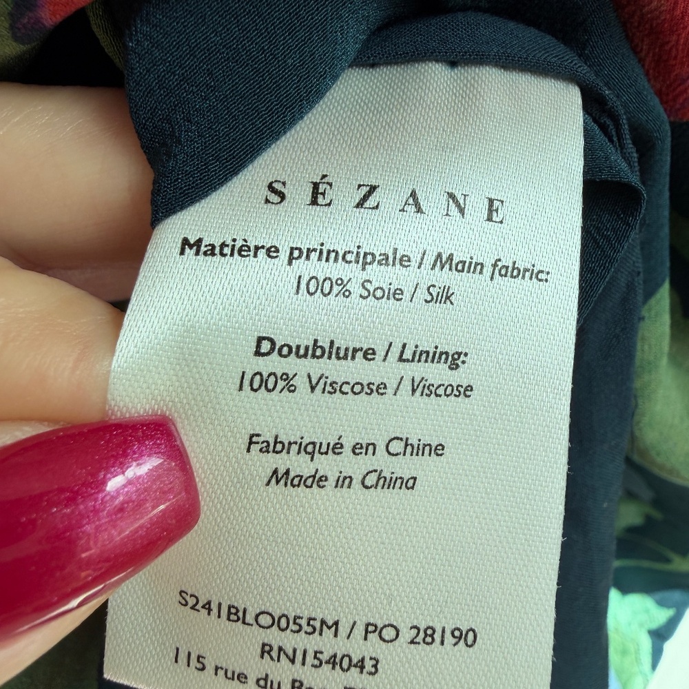 Sezane 100% Silk Floral Top - Picture 4 of 6